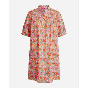 J.Crew S Liberty Fabric Floral Short-Sleeve Dress Re-Imagined Orange Pink Multic